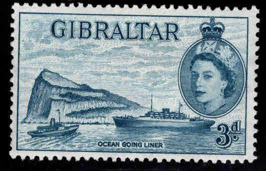 GIBRALTAR  Scott 137 MH* from 1953 QE2 stamp set