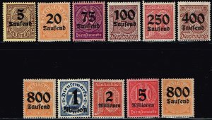 Germany 1923,Sc.#O29;-39 MNH