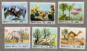 Qatar 1971 Animals, Birds, MNH. Scott 238-243, CV $71, Michel 445-450, CV €60