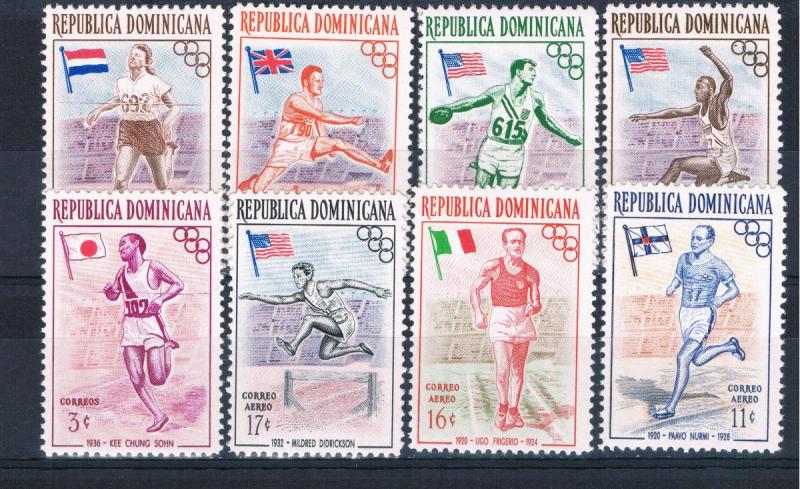 Dominican Republic 474-78;C97-99 MNH set Winners 1956 Olympics  (D0040)