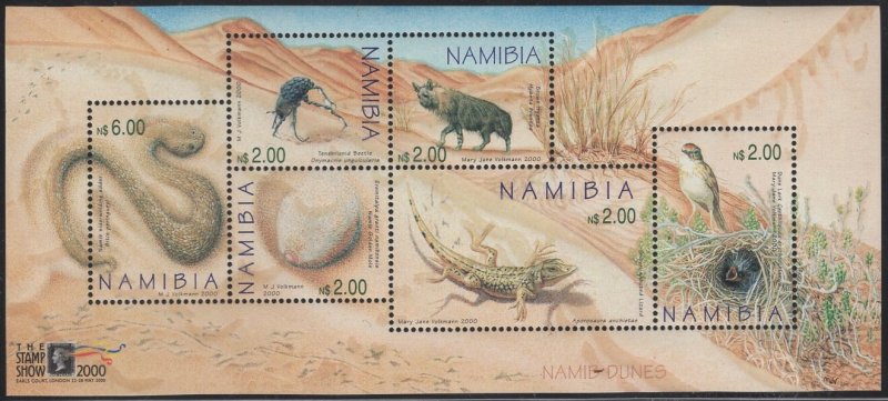 Namibia 2000 MNH Sc 967 $2 Fauna of the Namib Desert Sheet of 6