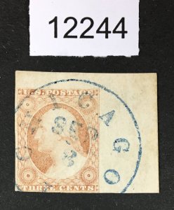 MOMEN: US STAMPS # 11 CORNER MARGIN USED LOT #12244