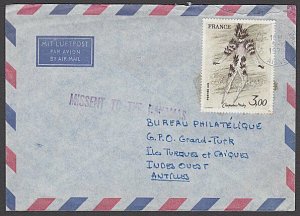 MISSENT TO BAHAMAS on 1979 cover France to Turks Is ........................A796