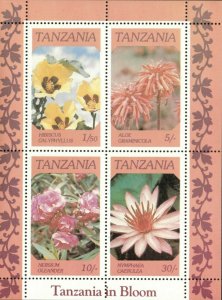 Tanzania 1986 - In Bloom, Hibiscus, Aloe - Souvenir Sheet - Scott 318A - MNH