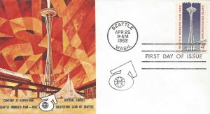 USA SEATTLE WORLD'S FAIR Sc 1196 FDC 1962
