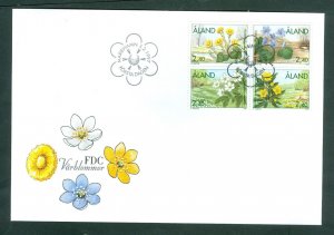 Aland. FDC 1997. Spring Flowers . Sc.# 130-31-32-33.