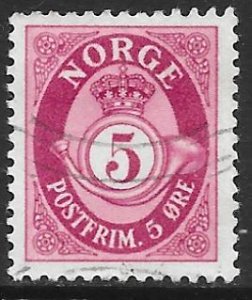 Norway 190: 5o Crown and Post Horn, used, F-VF