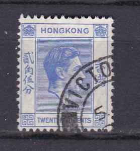 Hong Kong  160 Used 1938 25c ultra KGVI Definitive