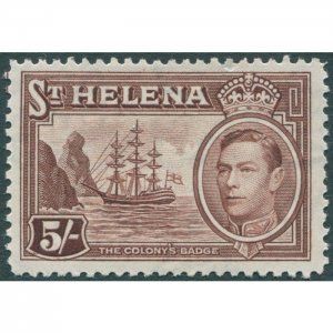 St Helena 1938 5s chocolate SG139 unused