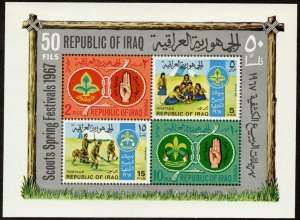 IRQ SC #460a MNH SS 1967 Scout Movement CV $9.00