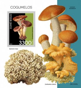 GUINEA BISSAU - 2021 - Mushrooms - Perf Souv Sheet - Mint Never Hinged