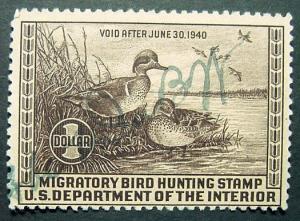 USA, 1939 Duck Stamp, Scott RW6, Used