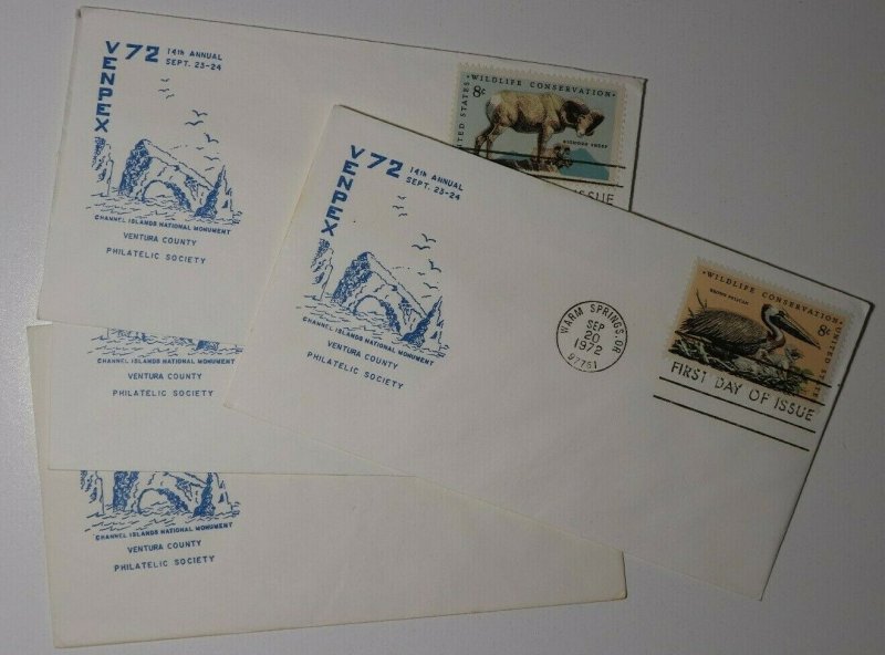 VENPEX Expo Sc#1464-67 FDC Channel Island Natl Monument Warms Springs OR 1972 