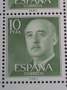 ​SPAIN-1955 SC# 835  WORLD STAMP DAY GENERAL-FRANCO -MNH BLOCK OF 4 VERY FINE