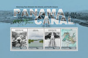 Guyana - 2014 - Panama Canal Anniversary -  Sheet Of 4 - MNH