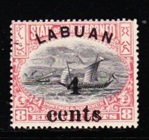 Album Treasures  Labuan Scott # 89  4c on 8c Dhow  Mint Hinged