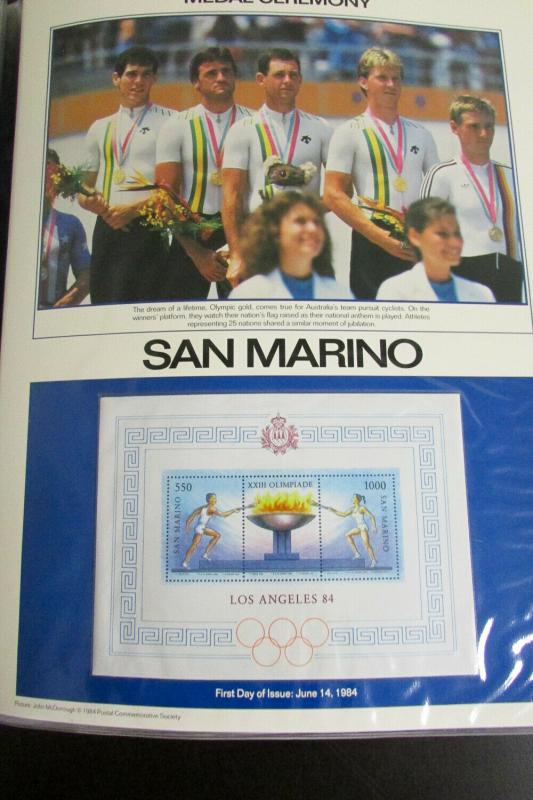 World 1984 Olympic Games Philatelic Stamp Panels Collection