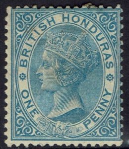 BRITISH HONDURAS 1882 QV 1D WMK CROWN CA