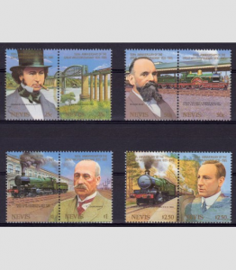 Nevis 1985 GREAT WESTERN RAILWAY set 4 Pairs Perforated Mint (NH)
