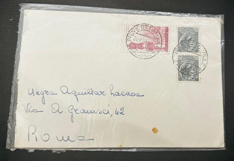 CM) 1958. ITALY. RELIGIOUS SCULPTURE. ANCIENT COIN. INTERNAL MAIL. XF