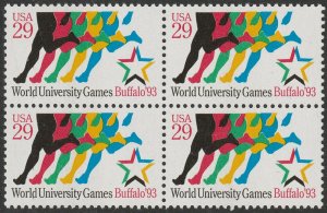 US 2748 World University Games 29c block  4 MNH 1993