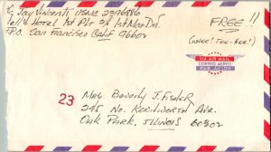 United States Vietnam War Soldier's Free Mail c1968 U.S. Navy FPO 96602 1st M...