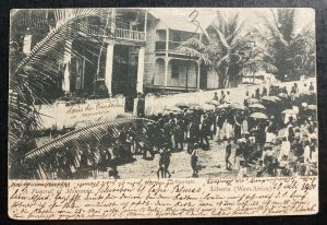 1900 Harper Liberia RPPC Postcard Cover To Baden Germany Funeral At Monrovia