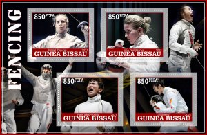 Stamps. Sports. Fencing 2021 year 1+1 sheets perf Guinea Bissau