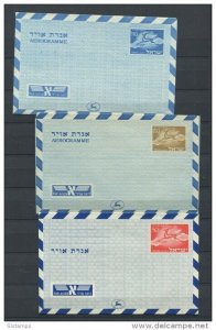 Israel 1951-3  (3) Air-letter Sheets (Wrappers)  Unused