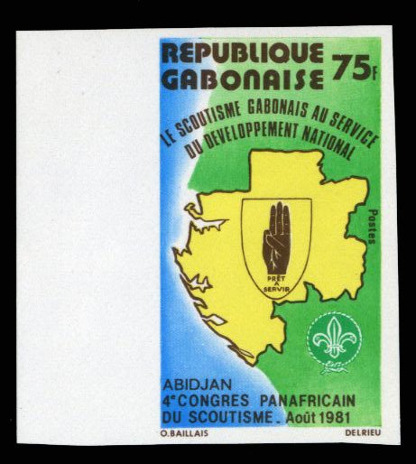 Gabon #477, 1981 Scouting Congress, imperf. single, never hinged