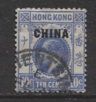 Hong Kong - Scott 6 - KGV- China Overprint-1917- Used- Single 10c Stamp