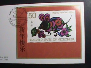 MICRONESIA STAMP-1996-SC#237 YEAR OF THE LOVELY RAT MNH-NEW YEAR S/S FDC VF
