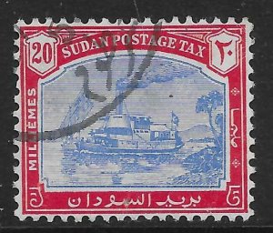 SUDAN SGD15 1948 20m ULTRAMARINE & CARMINE POSTAGE DUE USED