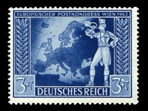 Germany #B209var (Mi. 820IV) Cat€100, 1942 European Postal Congress, with l...