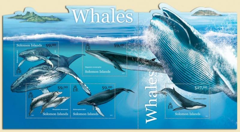 SOLOMON ISLANDS 2012 SHEET WHALES MARINE LIFE slm12110c