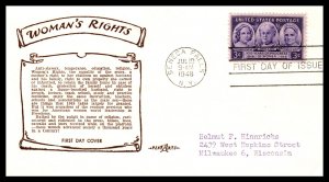 US 959 Progress For Women Pent Arts Typed FDC