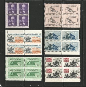 USA Stamps #1172,1176,1178,1179,1180,1181 Blocks of 4