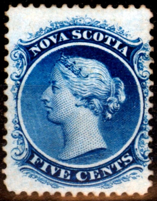 Nova Scotia 1860 5c Deep Blue SG13 Fine Mtd Mint