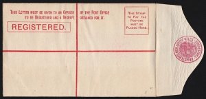 NEW SOUTH WALES Registered Envelope: 1893 QV 3d, size F, flap right. H&G C8.