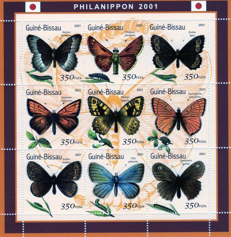 Guinea-Bissau 2001 Butterflies/Philanippon Shlt(9) Mi.1499/7