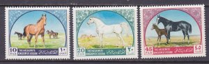 Jordan 570-72 MNH OG 1969 Various Horses Full Set of 3 Very Fine