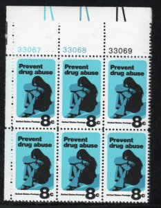 ALLY'S US Plate Block Scott #1438 8c Prevent Drug Abuse [6] MNH [W-34b UL]