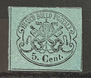 Italian Roman states 1867 SC 14 No Gum Hinged