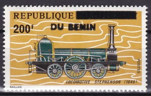 BENIN 1994 /5 582 200F €300 LOCOMOTIVE STEPHENSON TRAINS OVERPRINT SURCHARGE MNH-