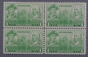 United States #790 MNH XF Block of 4 Jones and Barry