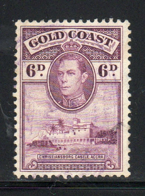 GOLD COAST #121 1938 6p KING GEORGE VI & CHRISTIANSBURG CASTLE MINT FVF USED a