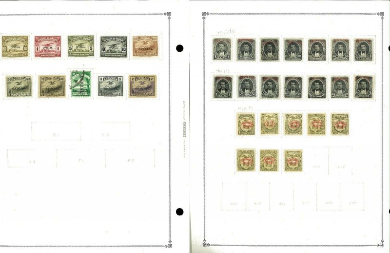 Ecuador 1865-1938 M & U Hinged on Blank Scott Internsational Pages.