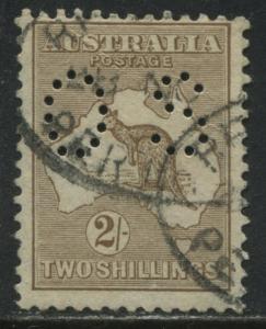 Australia 1915 2/ brown Roo perforated Official CDS used