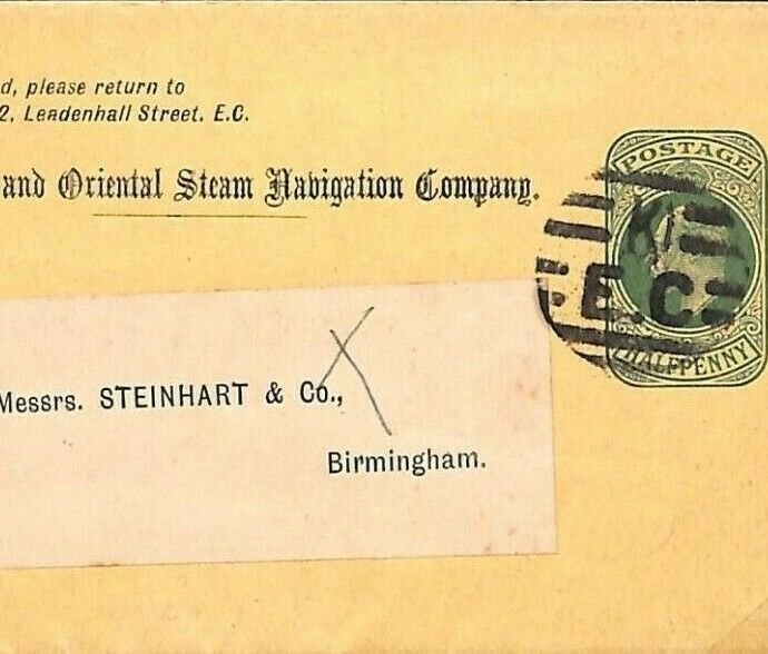 GB Cover Stationery WRAPPER Peninsular and Oriental Steam Navigation Co MS1368 