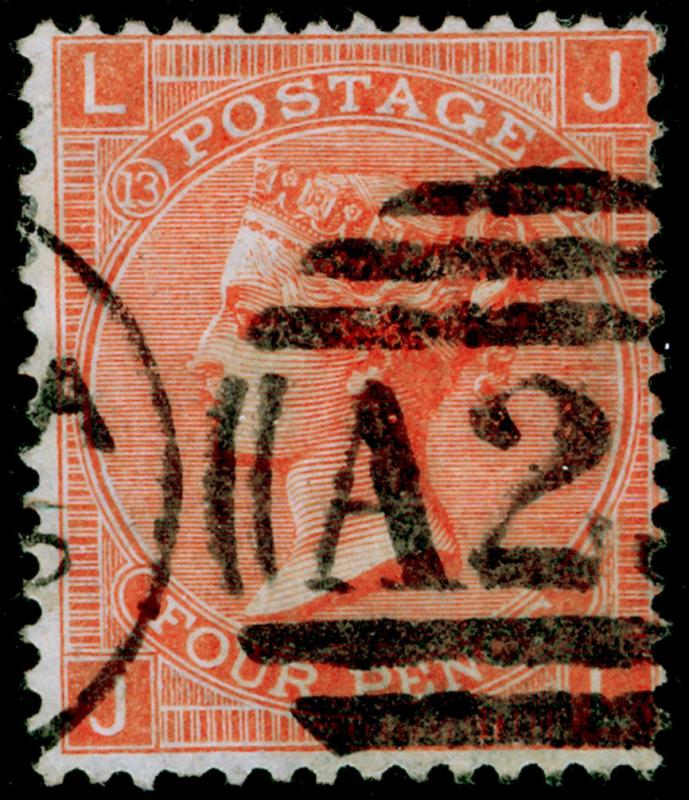 SG94, 4d vermilion plate 13, FINE used. Cat £17. A25 MALTA. JL